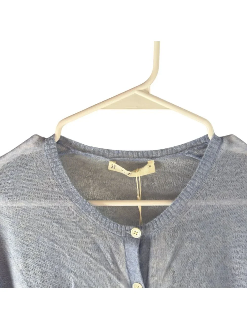 Everlane The Air Alpaca Short Sleeve Cardigan Soft Blue Size XL NWT